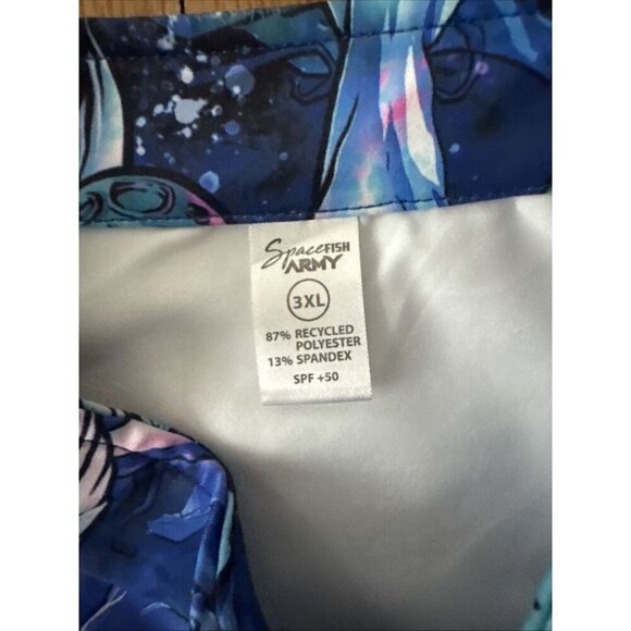 Spacefish Army Full Zip Women's Rashguard Cosmic Whale Size 3XL - Picture 2 of 7